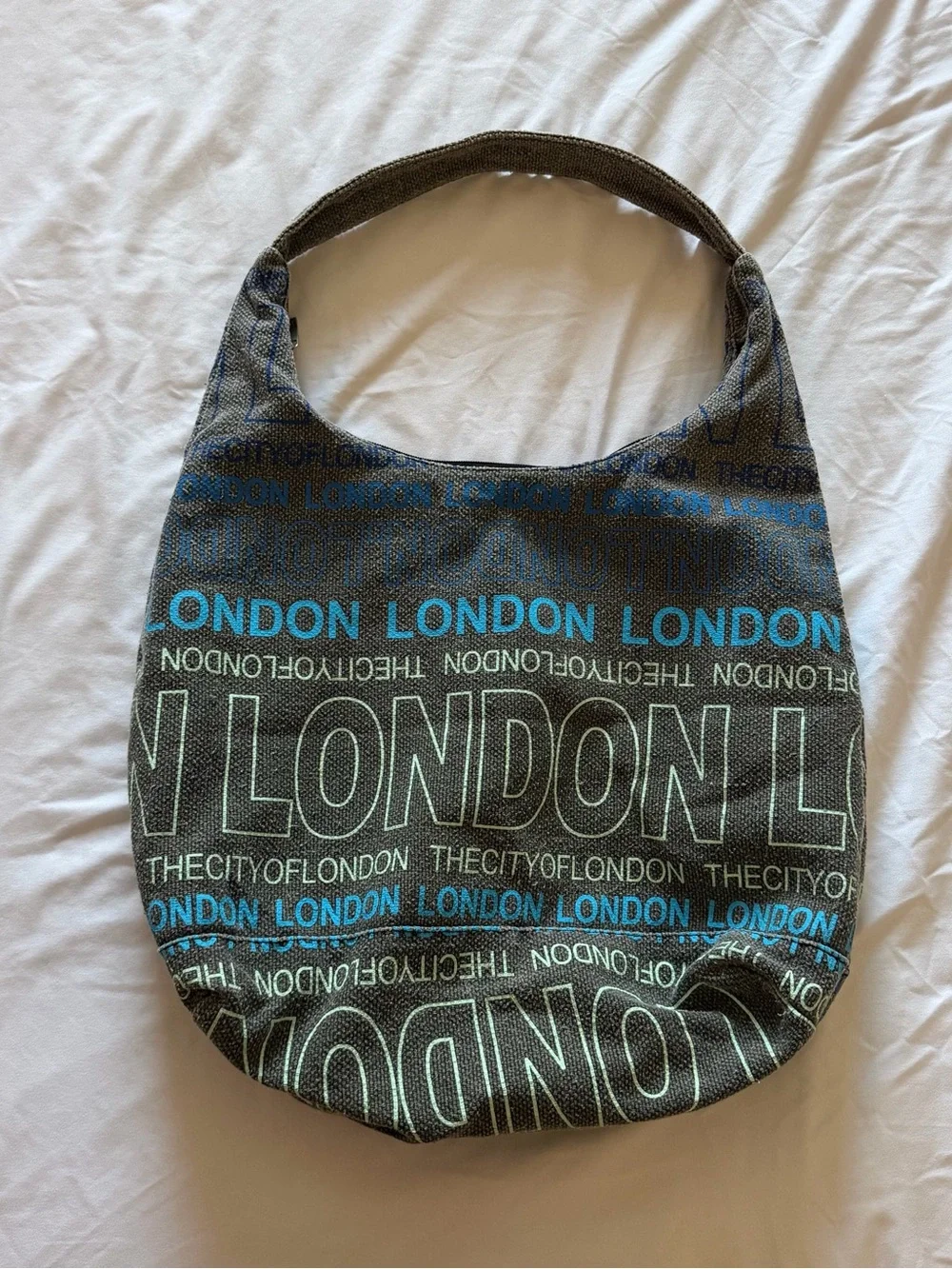 Robin Ruth London Print Hobo in Teal and Charcoal